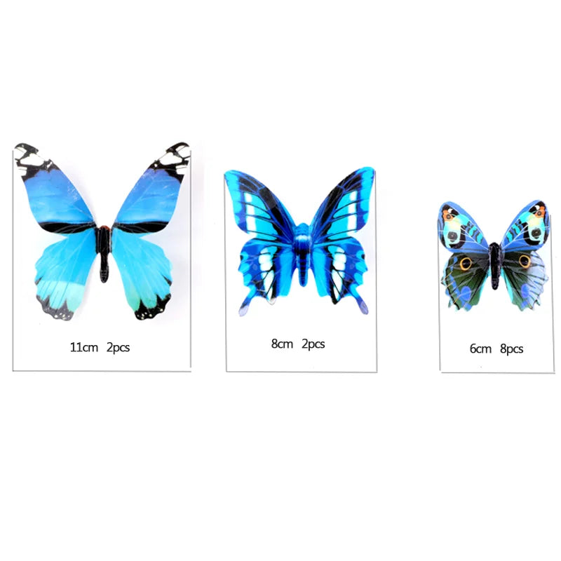 Set Of 12 Glowing Butterfly Stickers On The Wall